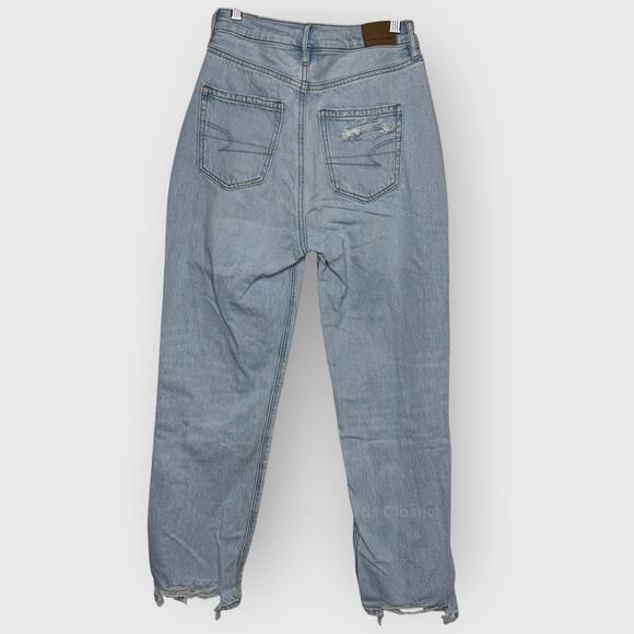 American Eagle Highest Waist 90s Boyfriend Jean Size 0 Light Wash Ripped Denim - Picture 7 of 9